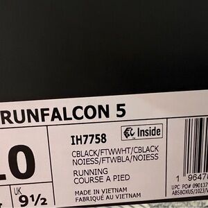 Adidas Runfalcon 5 Black and White Sneakers